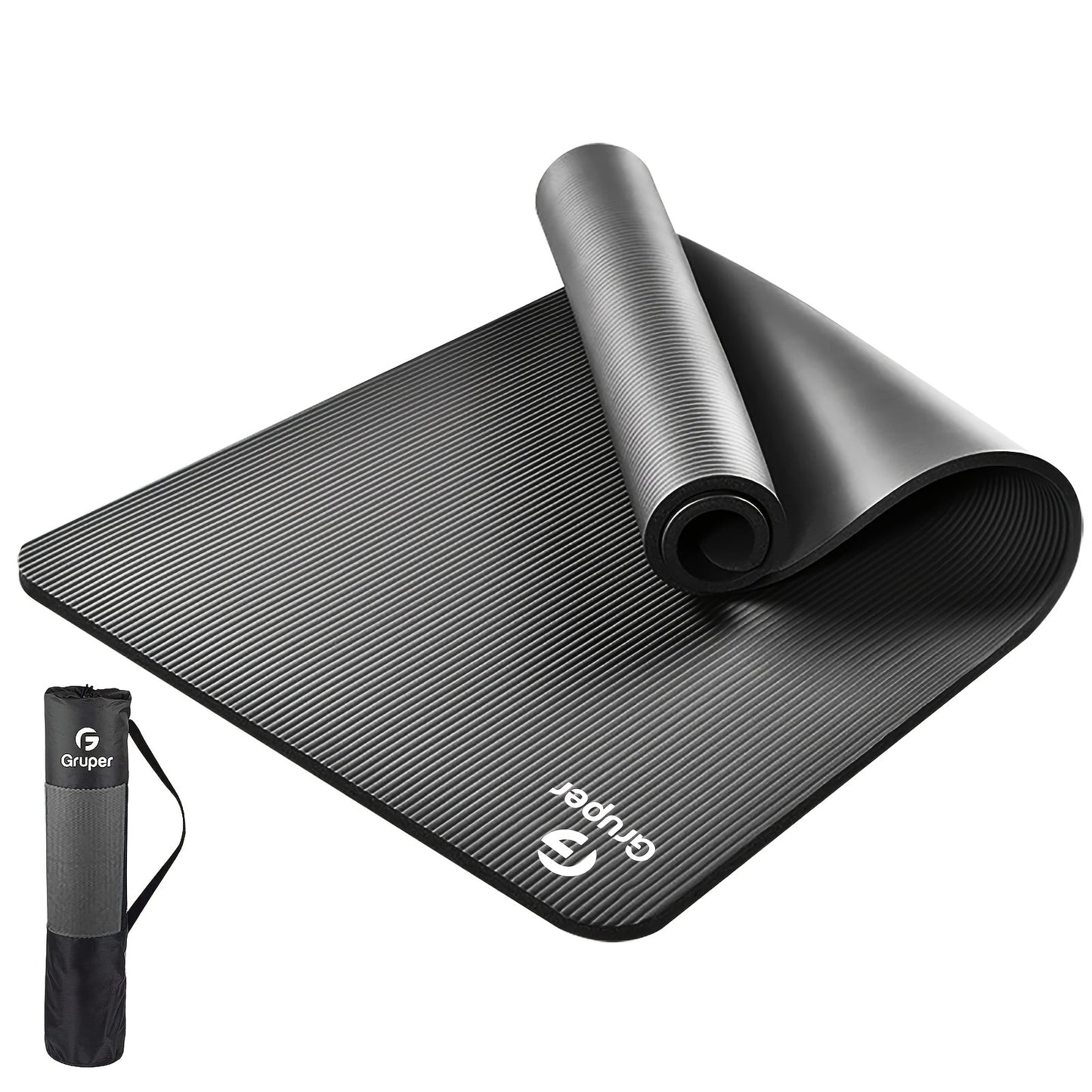 Thick Yoga Mat Non Slip, Large Size 72" L X 32" W X 0.6" TH, With Carrying Strap and Bag