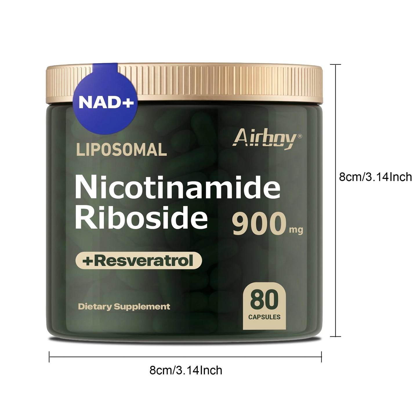 NAD+ Supplement - Liposomal Nicotinamide - Anti-aging, Skin Health,