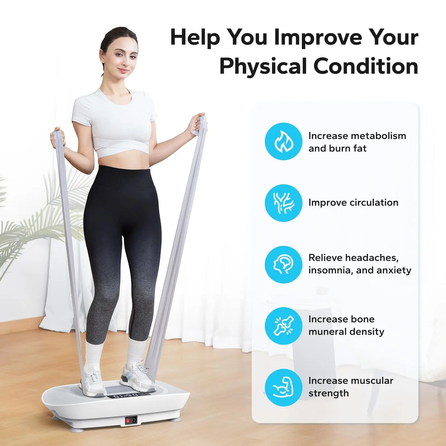 Lordson Vibration Plate Exercise for Whole Body Workout Vibrate Fitness weight loss-shaping