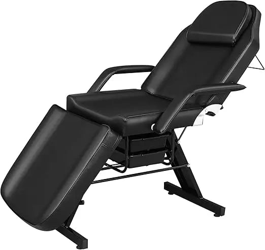 Massage Salon Tattoo Bed with Beauty Basket Professional 3 Fold Height Adjustable Massage Bed for Spa Salon Facial Lash Tattoo
