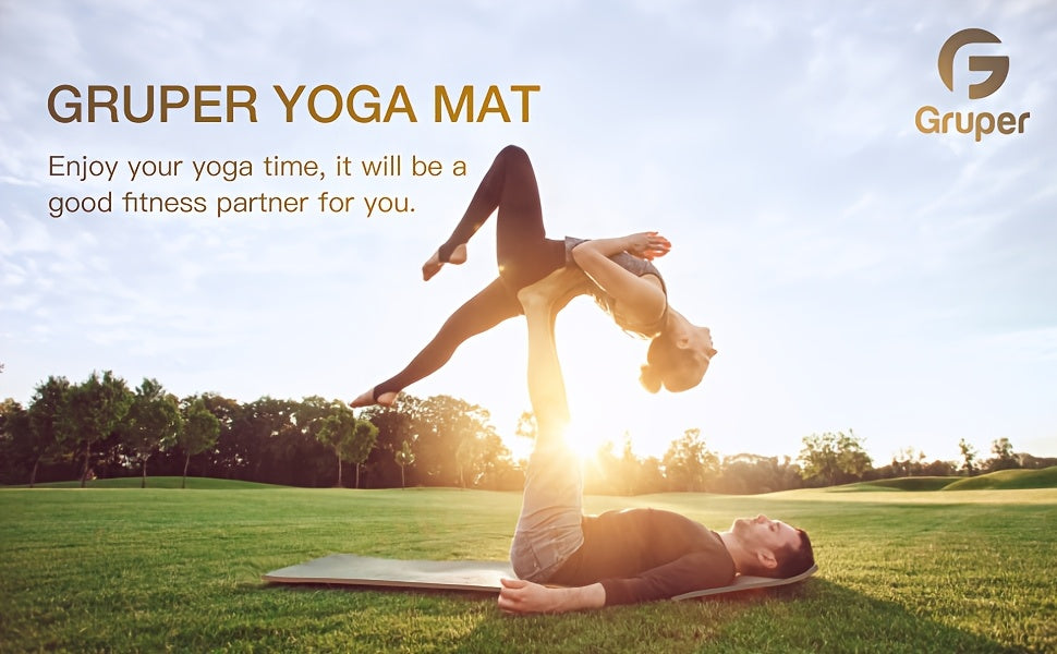 Thick Yoga Mat Non Slip, Large Size 72" L X 32" W X 0.6" TH, With Carrying Strap and Bag