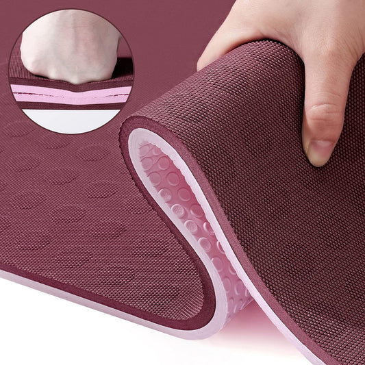 Extra Thick 2/5 Inch Yoga Mat with Carrying Strap - Ergonomic 3D Non-Slip Design