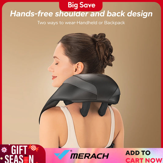 MERACH Cordless Neck Massager for Pain Relief Deep Tissue