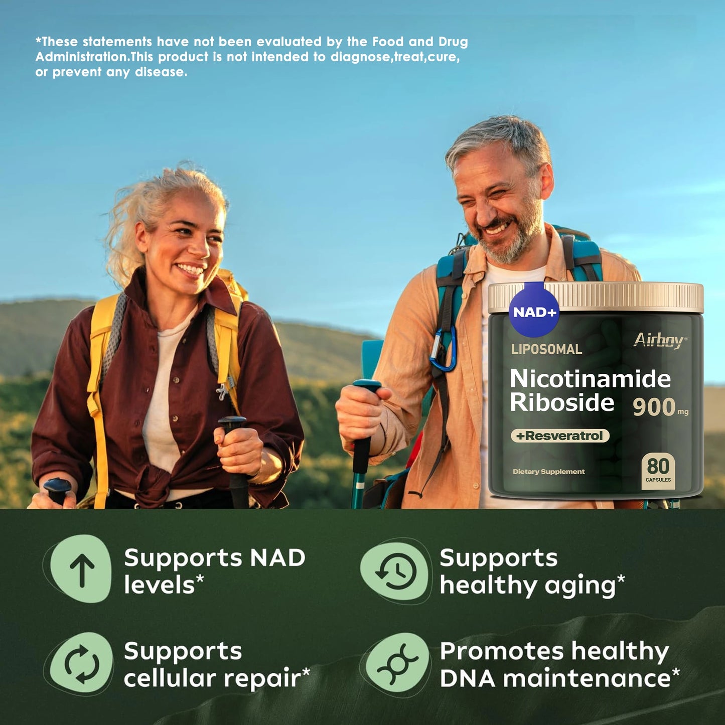 NAD+ Supplement - Liposomal Nicotinamide - Anti-aging, Skin Health,