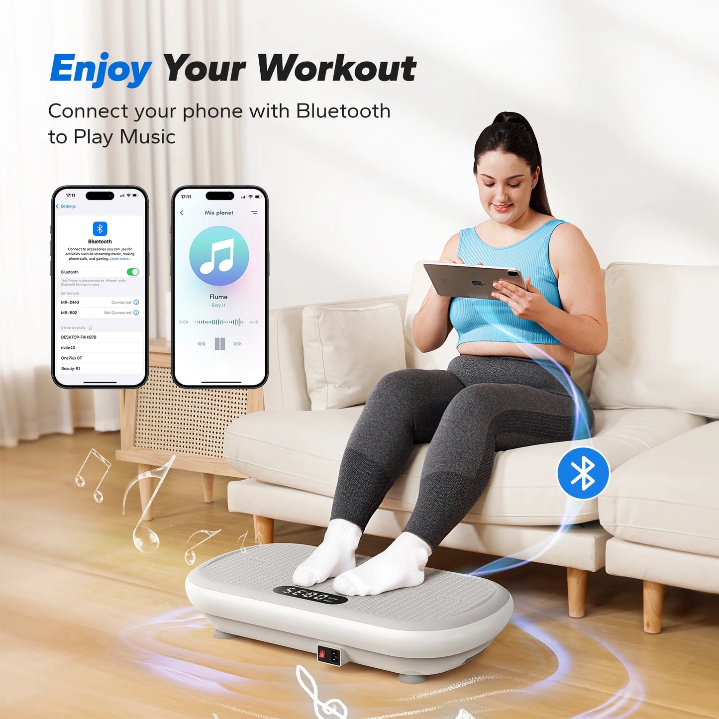 MERACH Vibration Plate Exercise Machine Bluetooth for Weight Loss