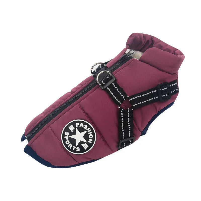 Pet Jacket With Harness Winter Warm Clothes Small Dog Coat