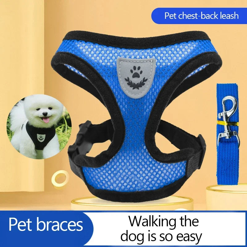 Harness Vest Walking Lead Leash For Small Medium Pets