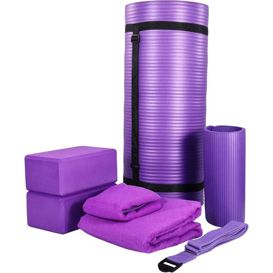 Yoga Equipment 7-Piece Set With Mat, Blocks, Towels, Strap