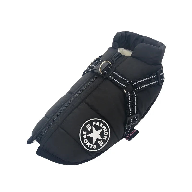 Pet Jacket With Harness Winter Warm Clothes Small Dog Coat