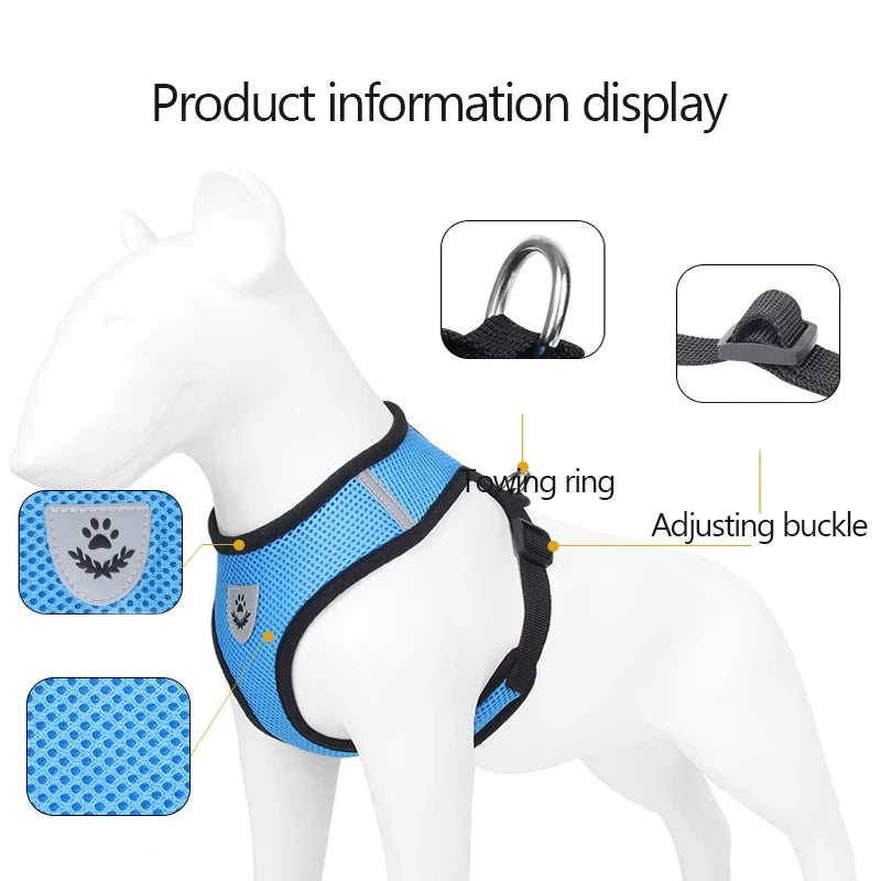 Harness Vest Walking Lead Leash For Small Medium Pets