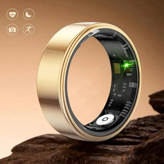 Smart Ring Waterproof Tracking Fitness Ring with Sleep Heart Rate and Blood Pressure Monitoring Stylish Wearable for Men and Women