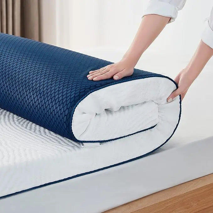 3 Inches Memory Foam Mattress Topper King  Cooling Gel Infused Swirl Memory Foam  Bed Topper King Size with Tencel  Cover  Certi