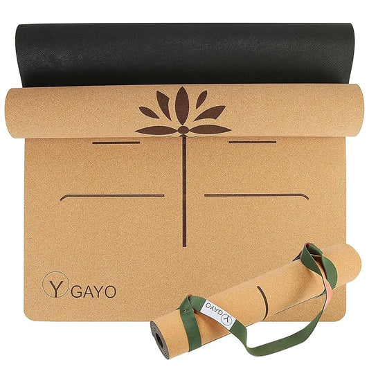 Premium Yoga Cork Mat | 5Mm Thick Natural Rubber Base