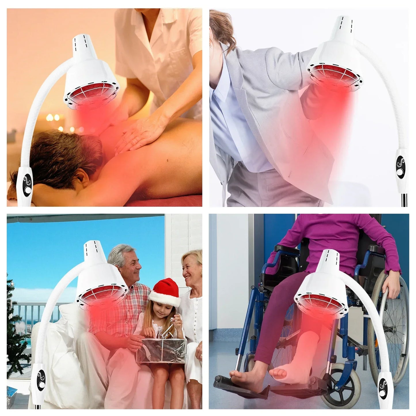 IR Heat Infrared Lamp 220V 110V Adjustable Therapy Lamp for Muscle and Joint Pain Relief
