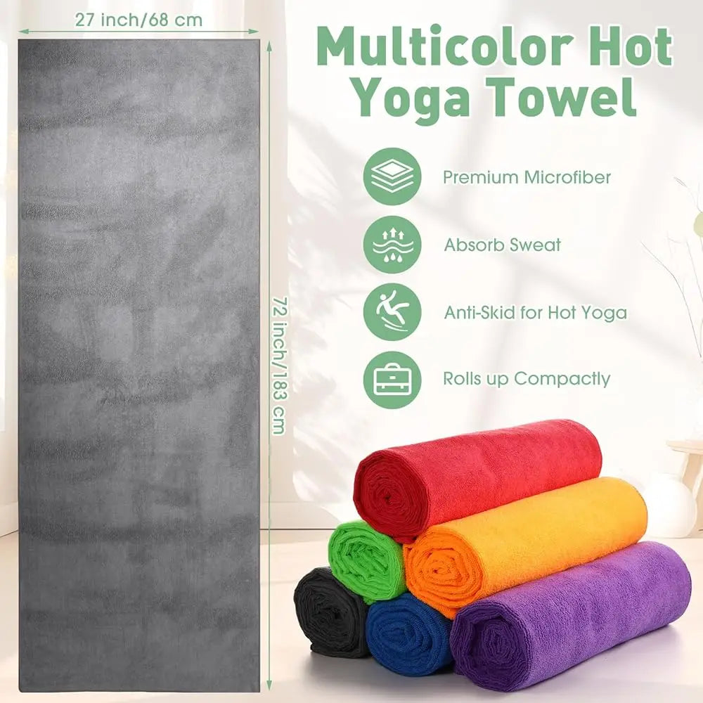 6 Pcs Hot Yoga Towels Bulk Non Slip Absorbent Microfiber
