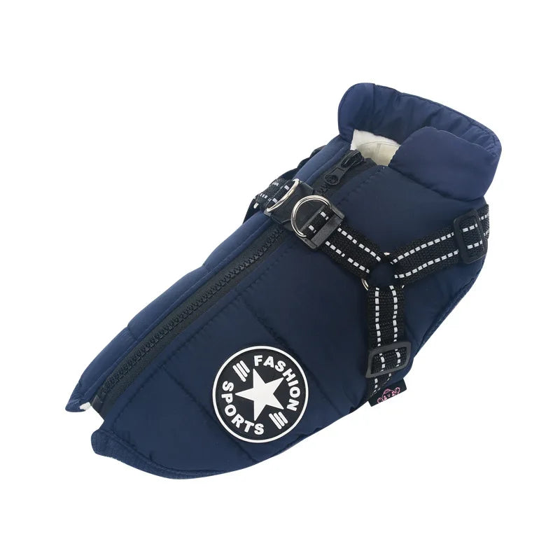 Pet Jacket With Harness Winter Warm Clothes Small Dog Coat