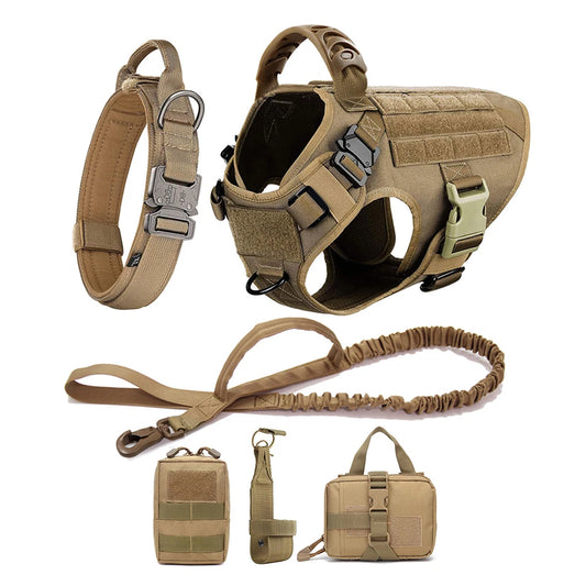 Large Dog Harness And Leash Set for German Shepherd Malinois Training Walking Vest Collar for Medium Large Dogs