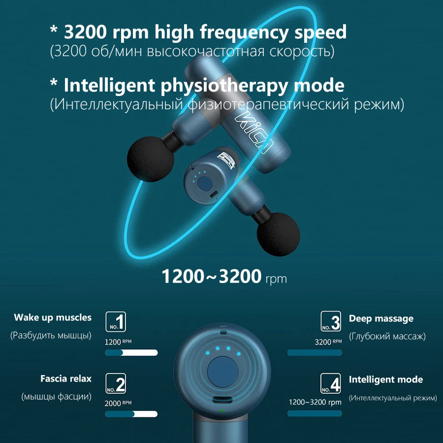 KICA Portable Smart Fascia Gun Electric Mini Body Massager Professional Fitness Muscle Gun for Sport Slimming Pain Relief