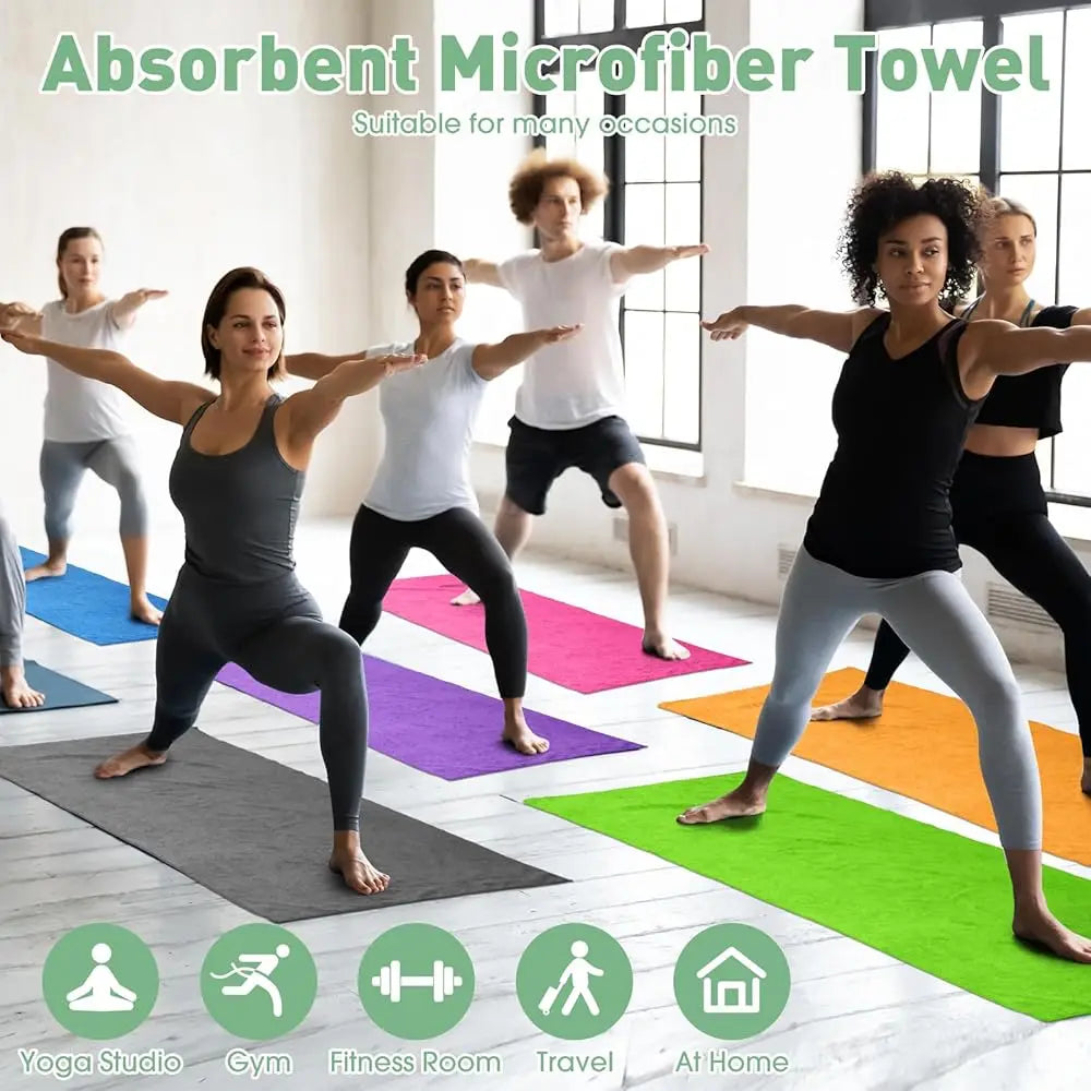 6 Pcs Hot Yoga Towels Bulk Non Slip Absorbent Microfiber