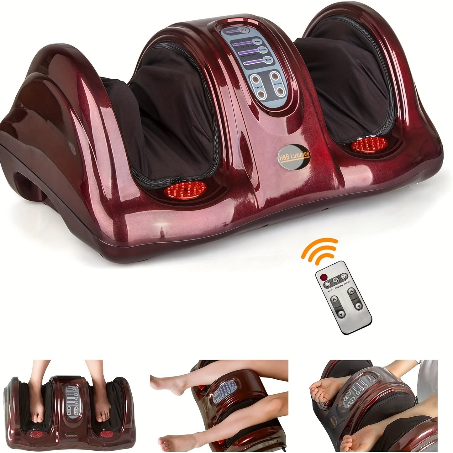 Shiatsu Foot Massager Machine With Remote Controller, Kneading And Rolling Home Massagers For Feet, Ankle, Calf, Legs