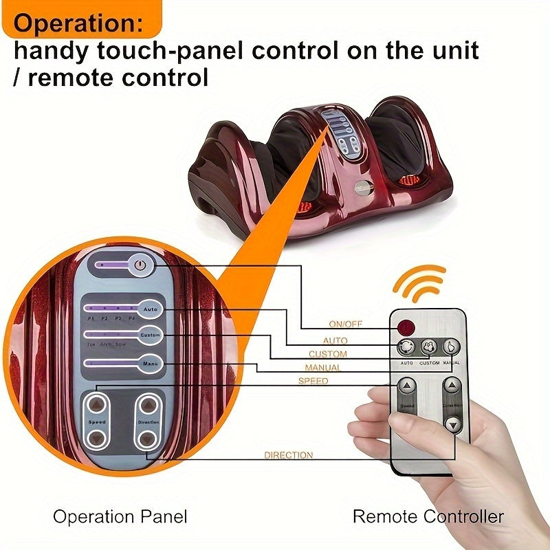 Shiatsu Foot Massager Machine With Remote Controller, Kneading And Rolling Home Massagers For Feet, Ankle, Calf, Legs