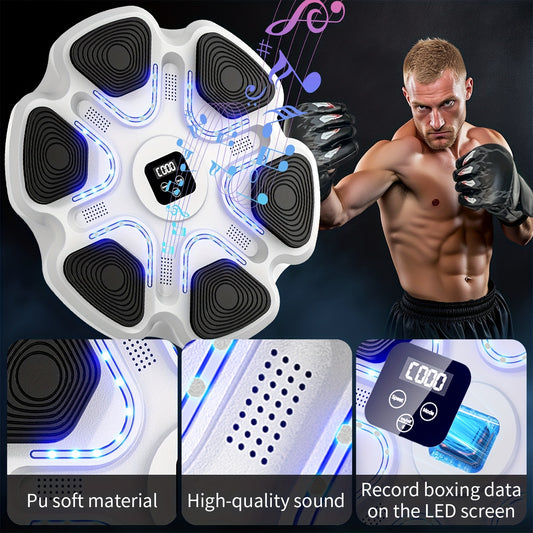 Wall-Mounted Music Boxing Trainer with LED Lights & Gloves